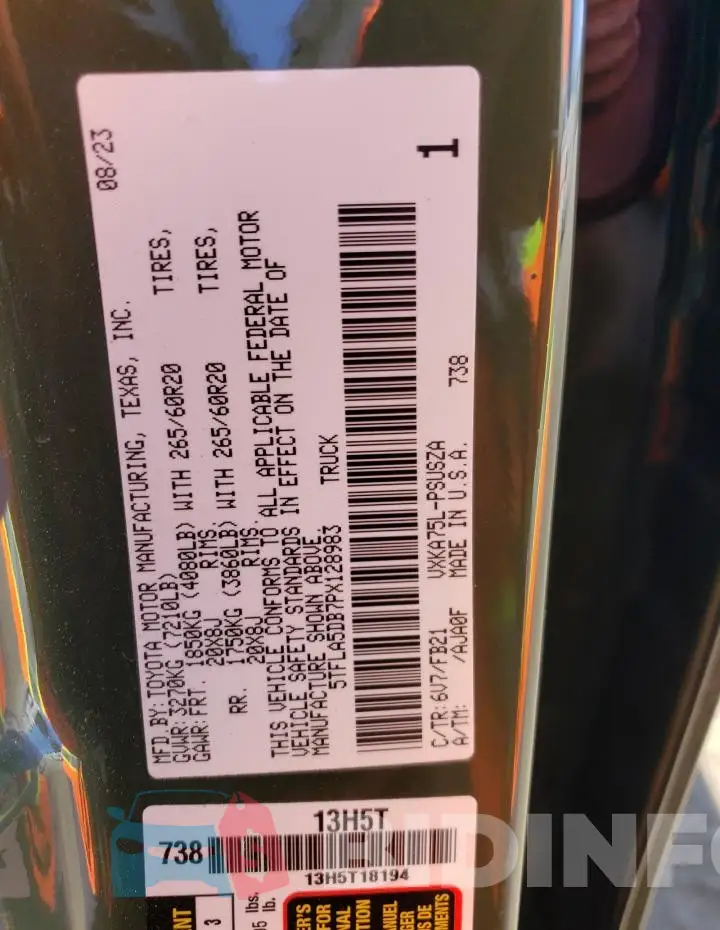 5TFLA5DB7PX128983 Photo# 13