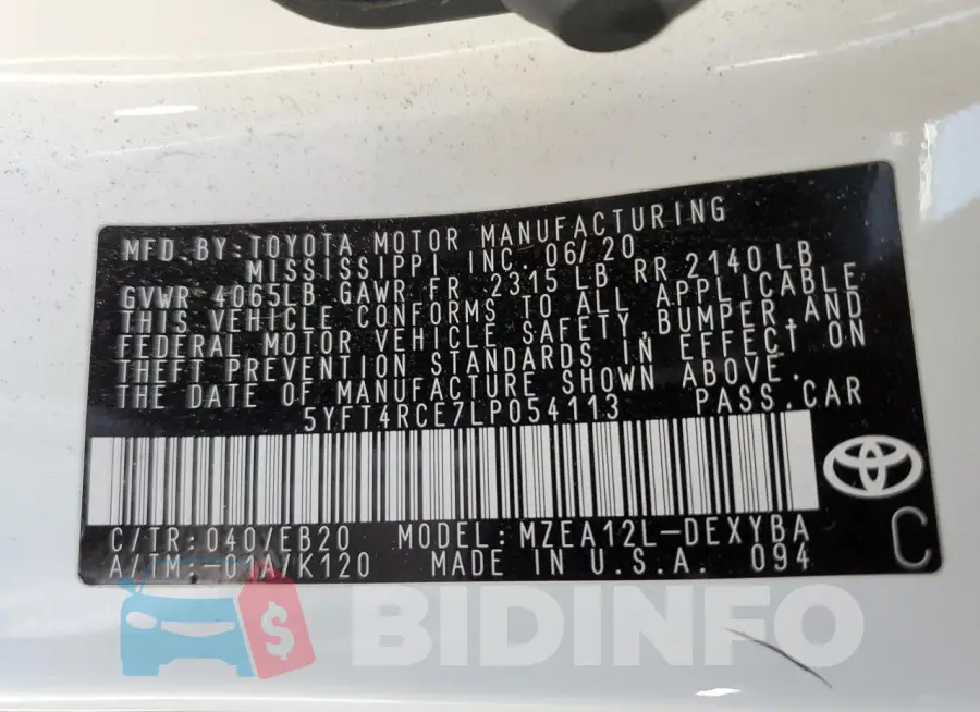 5YFT4RCE7LP054113 Photo# 12