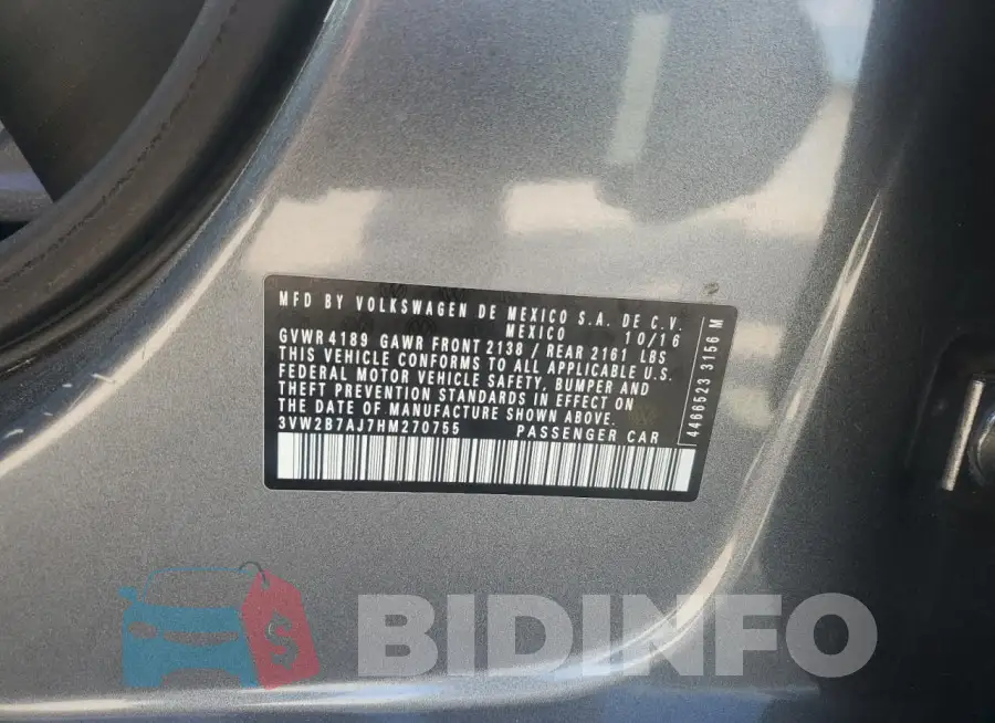 3VW2B7AJ7HM270755 Photo# 12