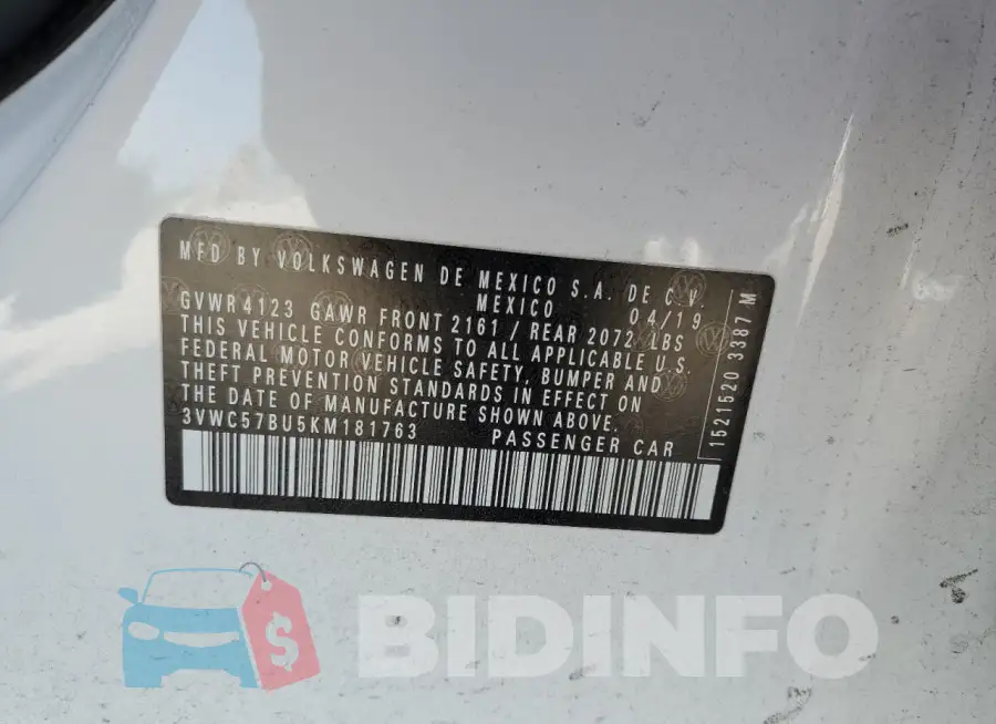 3VWC57BU5KM181763 Photo# 12
