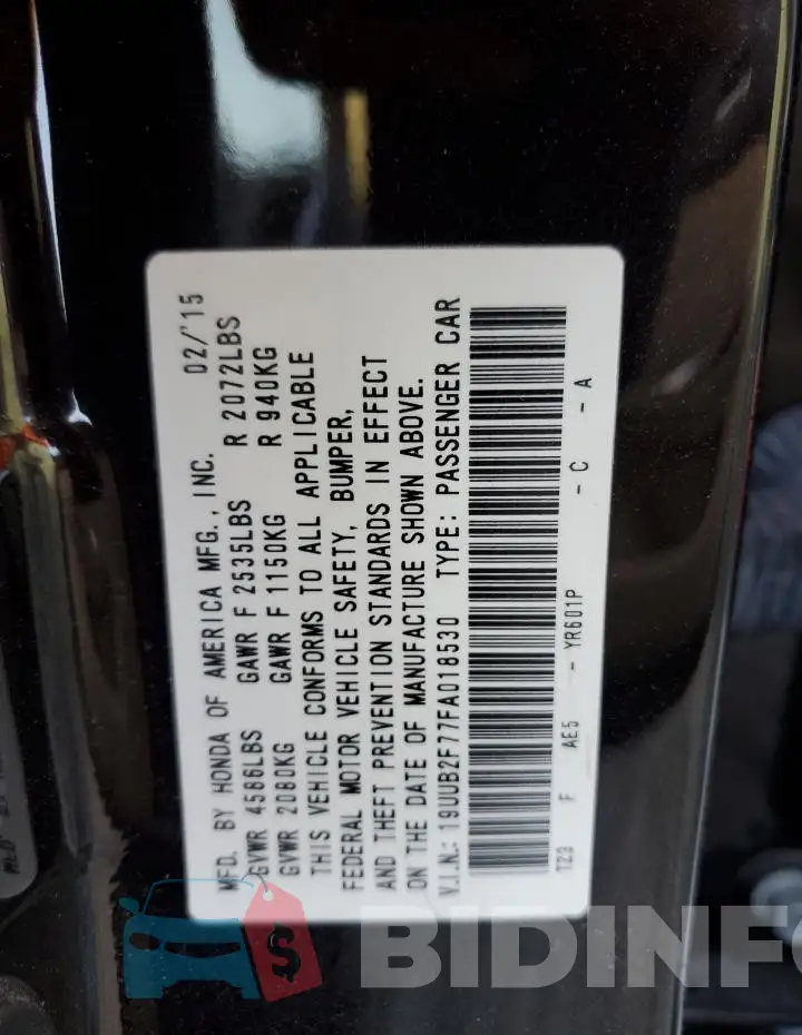 19UUB2F77FA018530 Photo# 13