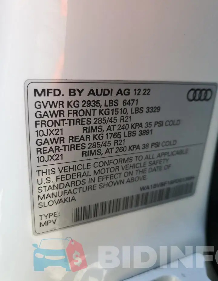 WA1BVBF18PD013694 Photo# 14