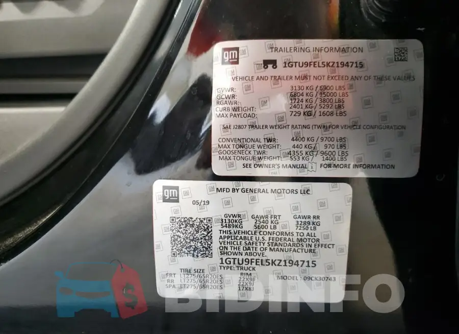 1GTU9FEL2NZ159134 Photo# 12