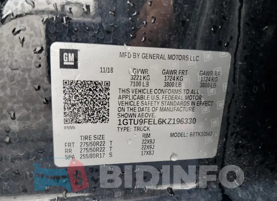 1GTU9FEL6KZ196330 Photo# 12