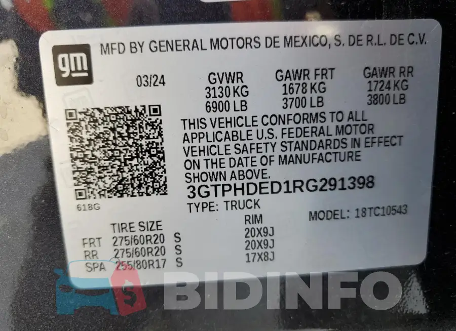 3GTPHDED1RG291398 Photo# 12