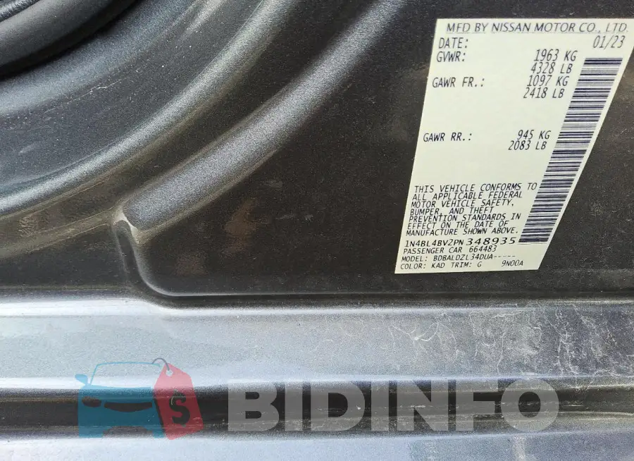 1N4BL4BV2PN348935 Photo# 13