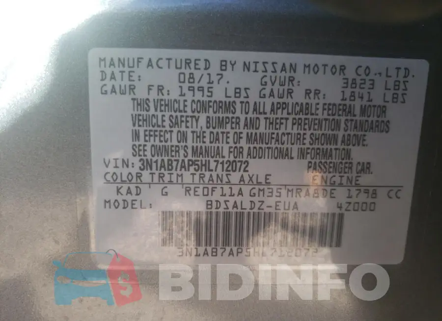 3N1AB7AP5HL712072 Photo# 12