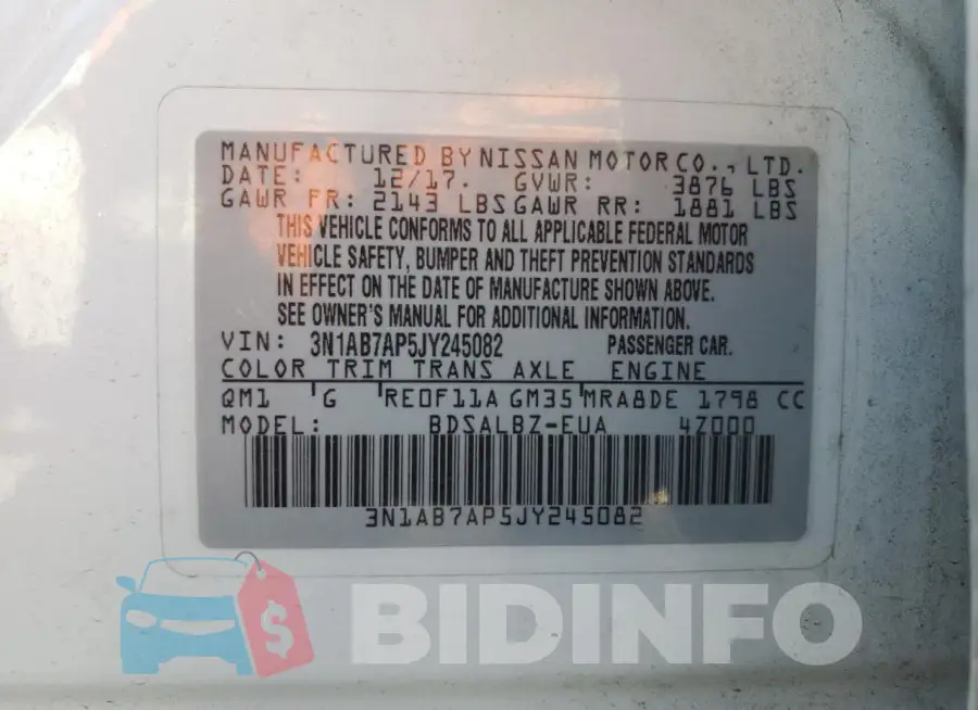 3N1AB7AP5JY245082 Photo# 12