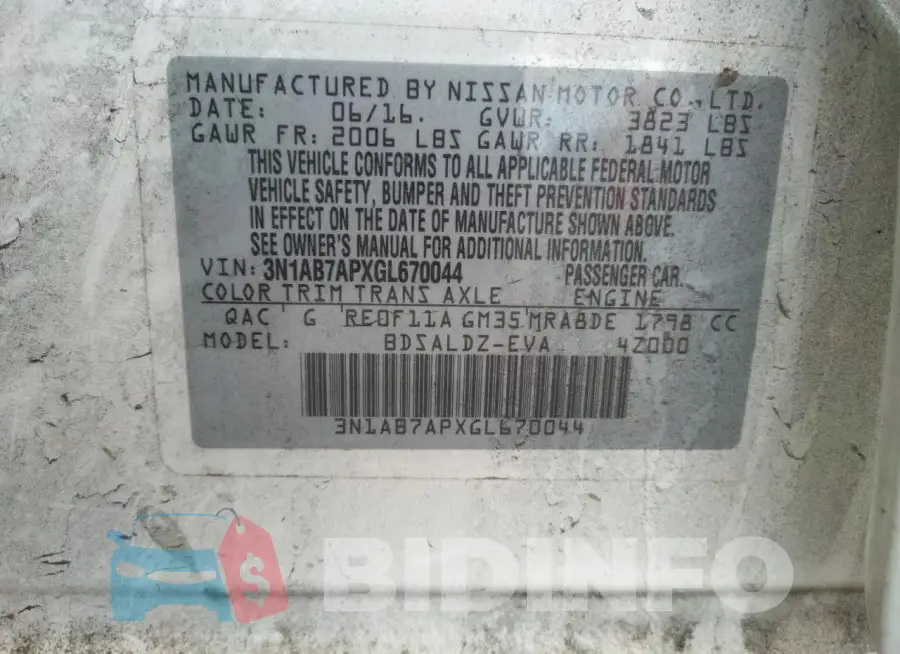 3N1AB7APXGL670044 Photo# 12