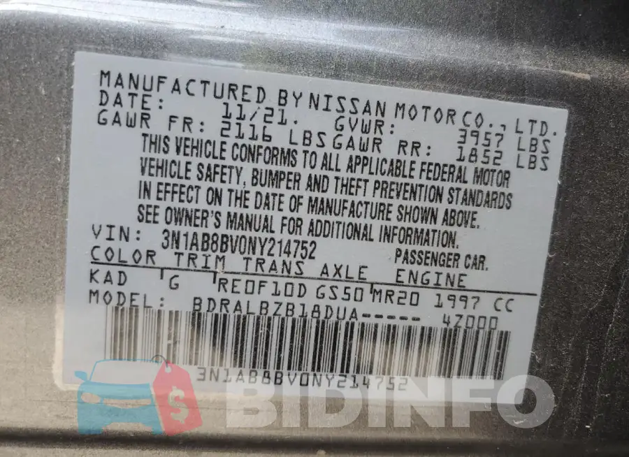 3N1AB8BV0NY214752 Photo# 12