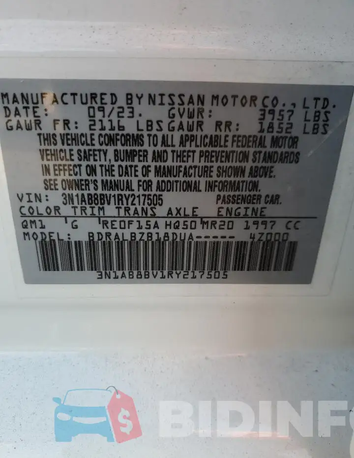 3N1AB8BV1RY217505 Photo# 12