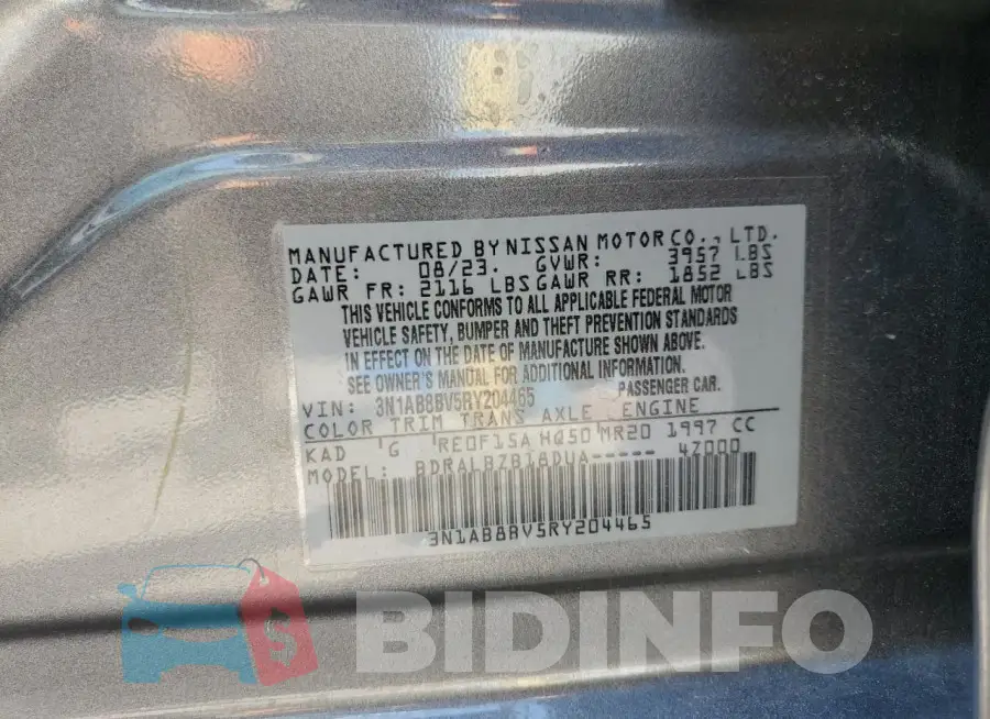3N1AB8BV5RY204465 Photo# 12