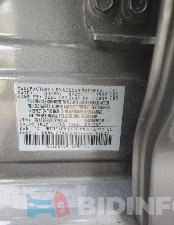 3N1AB8BV9LY290564 Photo# 12