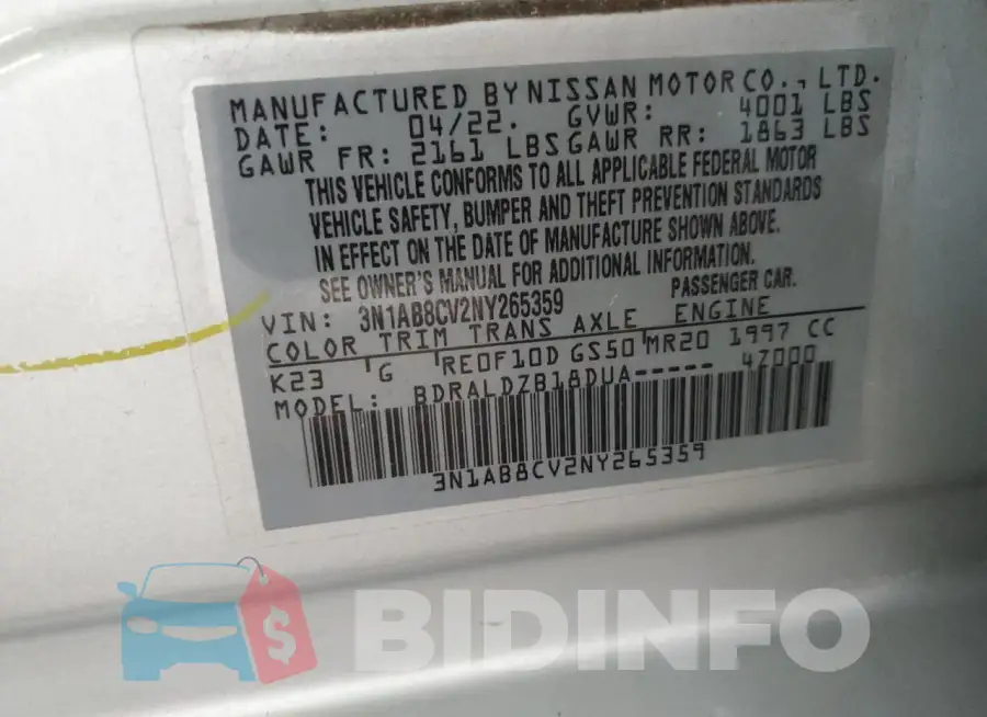 3N1AB8CV2NY265359 Photo# 12