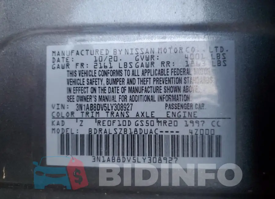 3N1AB8DV5LY308927 Photo# 12