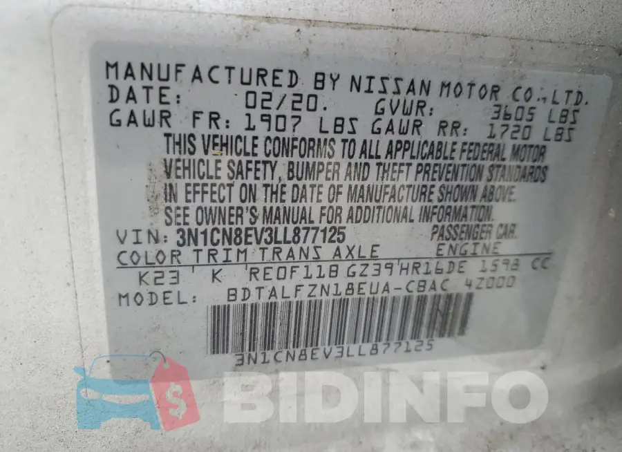 3N1CN8EV3LL877125 Photo# 12