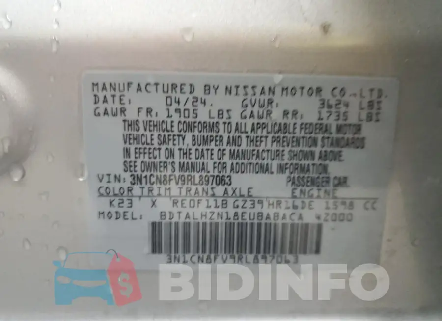 3N1CN8FV9RL897063 Photo# 12
