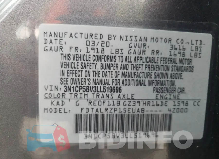 3N1CP5BV3LL519696 Photo# 13