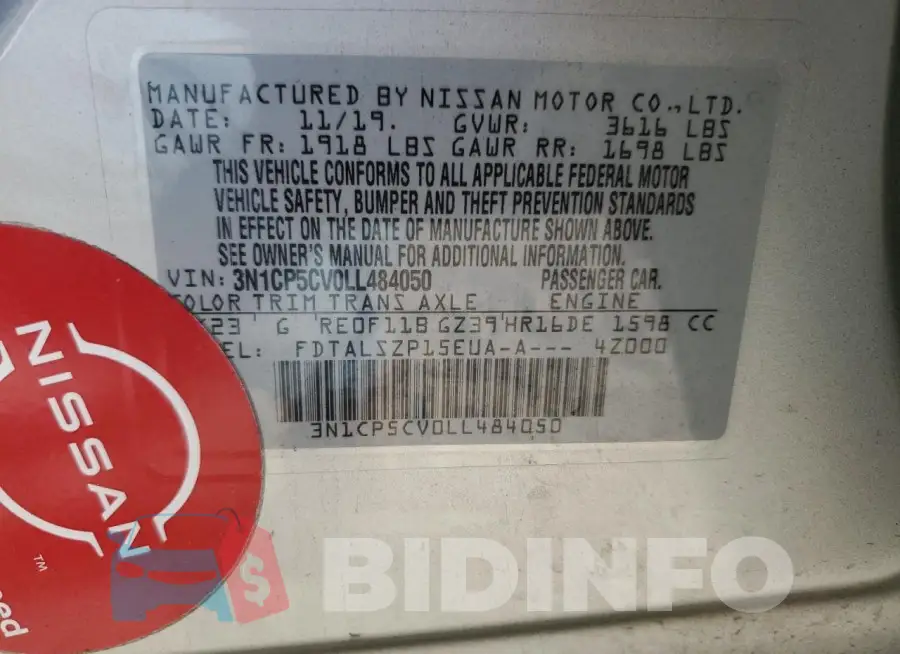 3N1CP5CV0LL484050 Photo# 13