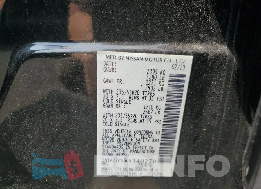 5N1AZ2CS6LN140270 Photo# 14
