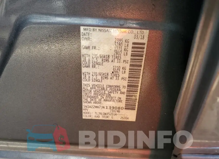 5N1AZ2MH7JN139080 Photo# 13