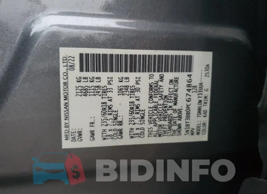 5N1BT3BB0PC674864 Photo# 13