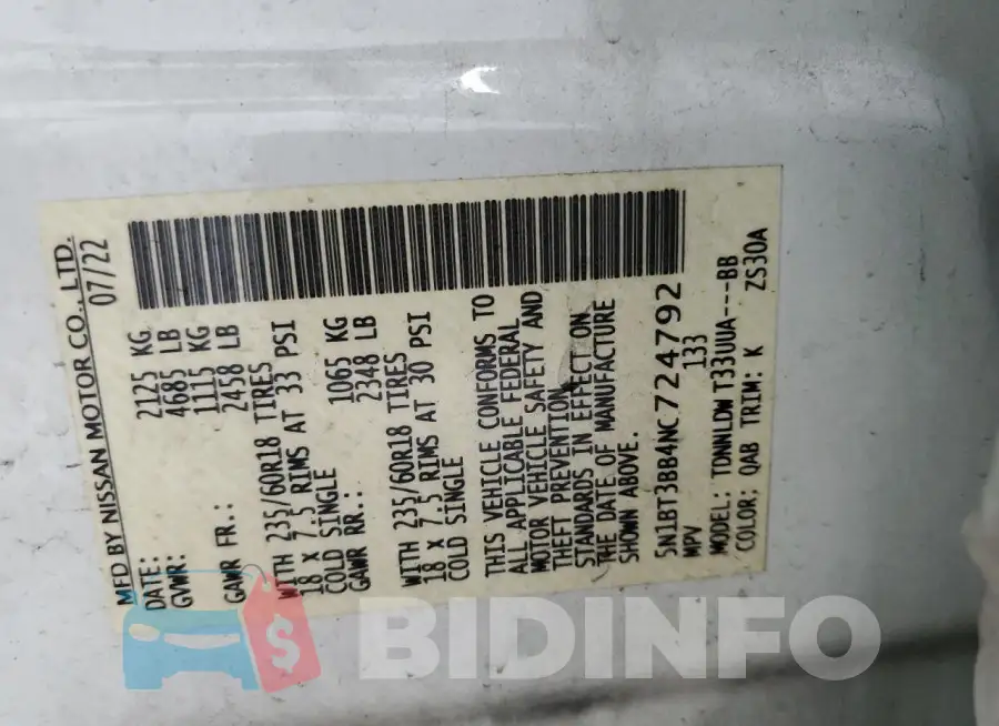 5N1BT3BB4NC724792 Photo# 13