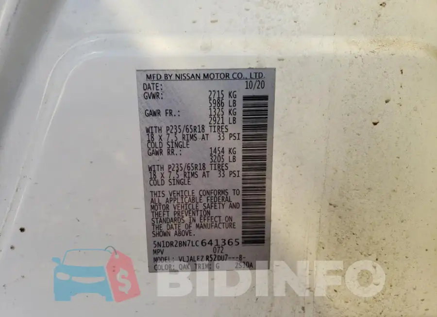5N1DR2BN7LC641365 Photo# 13