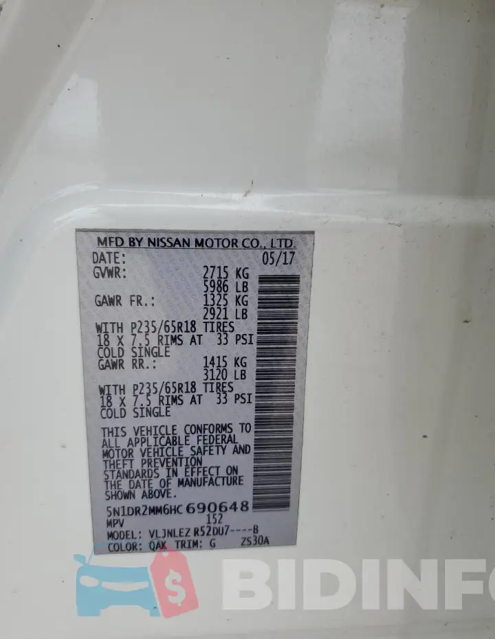 5N1DR2MM6HC690648 Photo# 13