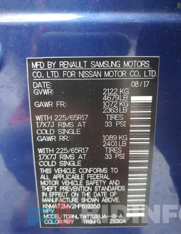 KNMAT2MV2HP619358 Photo# 13