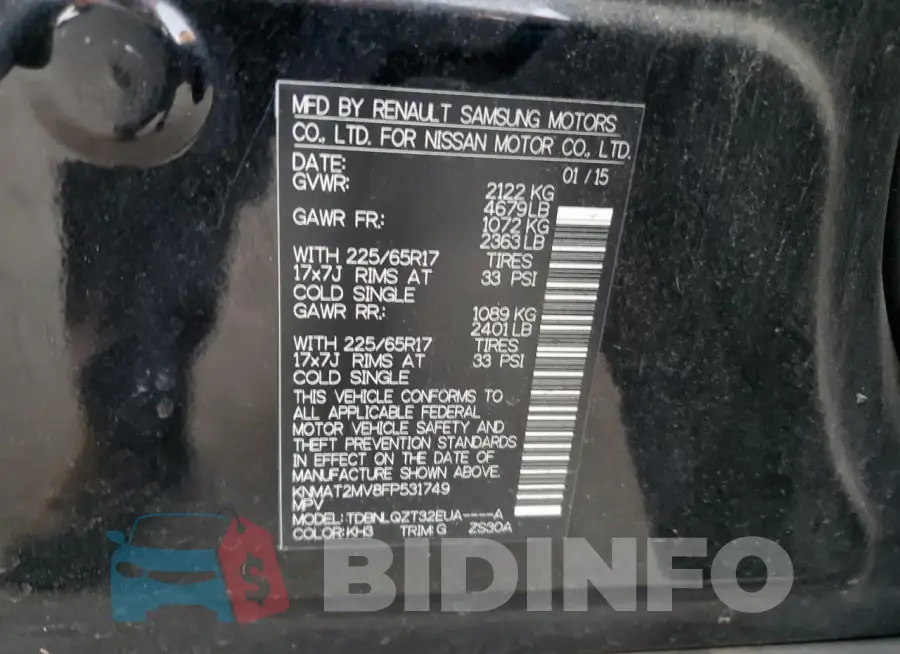 KNMAT2MV8FP531749 Photo# 13