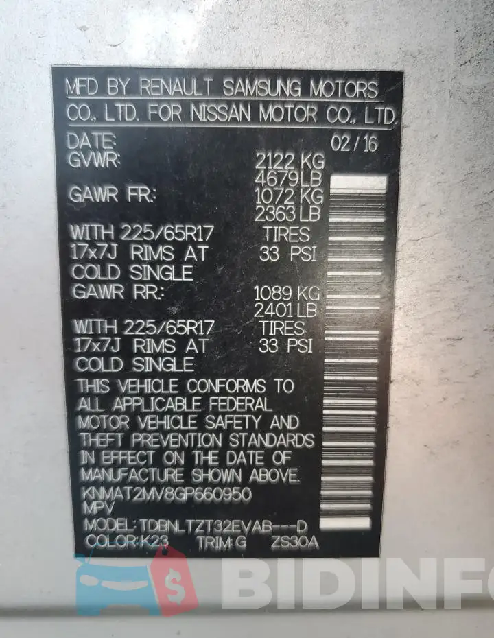 KNMAT2MV8GP660950 Photo# 13