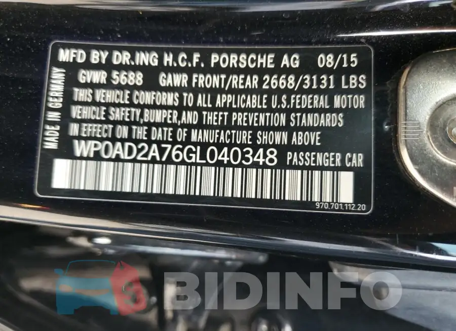 WP0AD2A76GL040348 Photo# 12