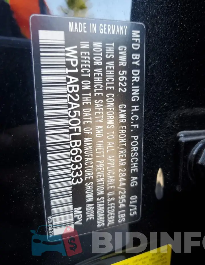 WP1AB2A50FLB69333 Photo# 14