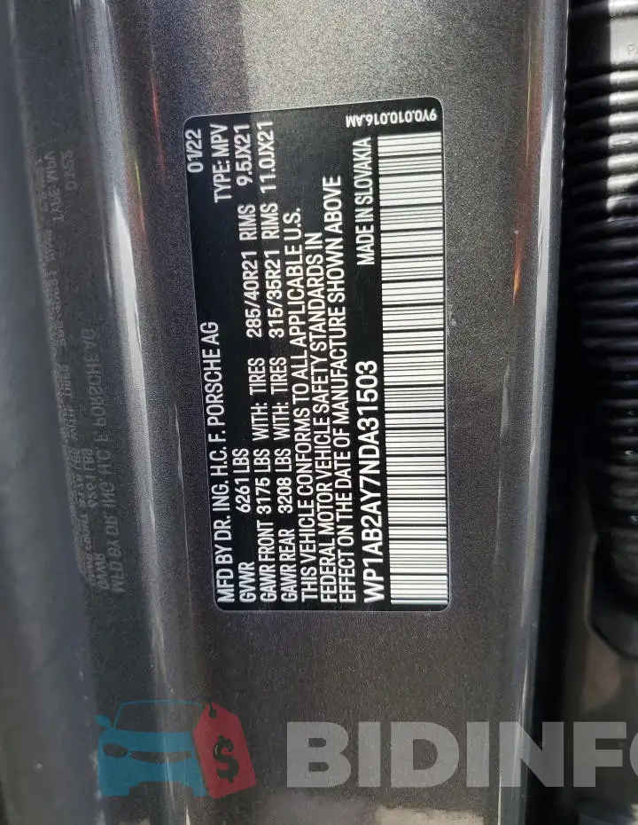 WP1AB2AY7NDA31503 Photo# 14