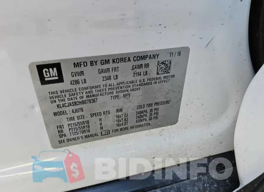 KL4CJASB2HB078367 Photo# 13