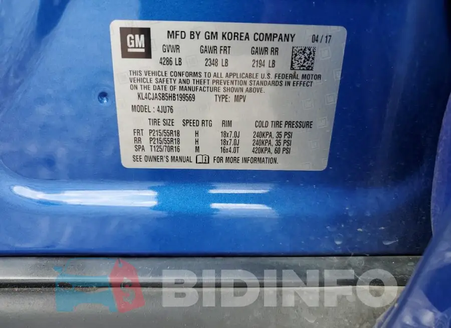 KL4CJASB5HB199569 Photo# 12