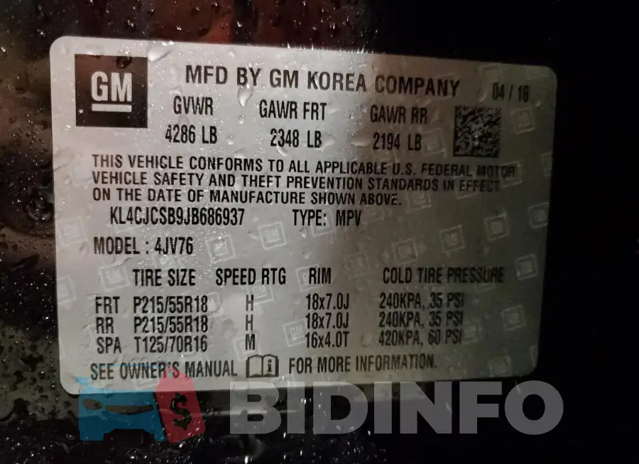 KL4CJCSB9JB686937 Photo# 13