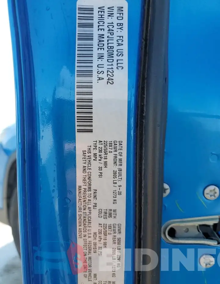 1C4PJLLB0MD112242 Photo# 14
