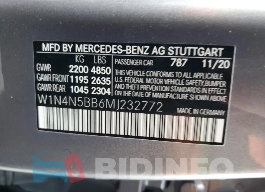 W1N4N5BB6MJ232772 Photo# 13
