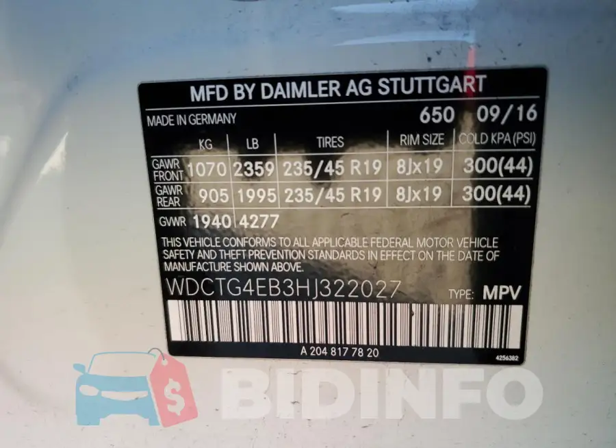 WDCTG4EB3HJ322027 Photo# 14