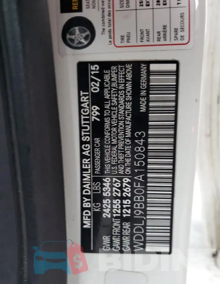 WDDLJ9BB0FA150843 Photo# 12