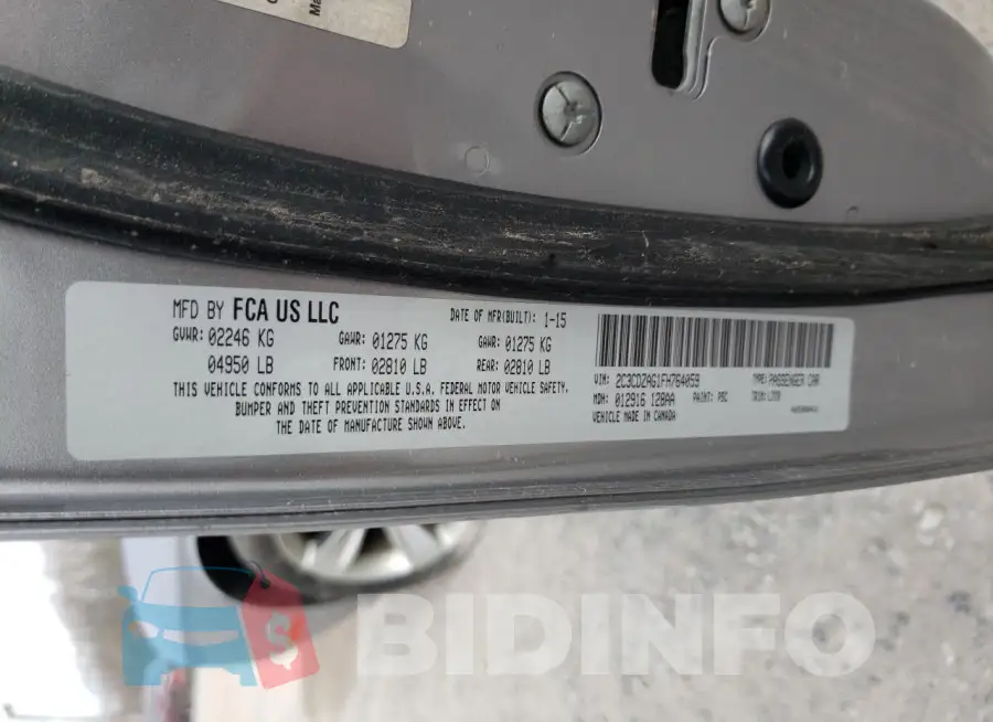 2C3CDZAG1FH764059 Photo# 12