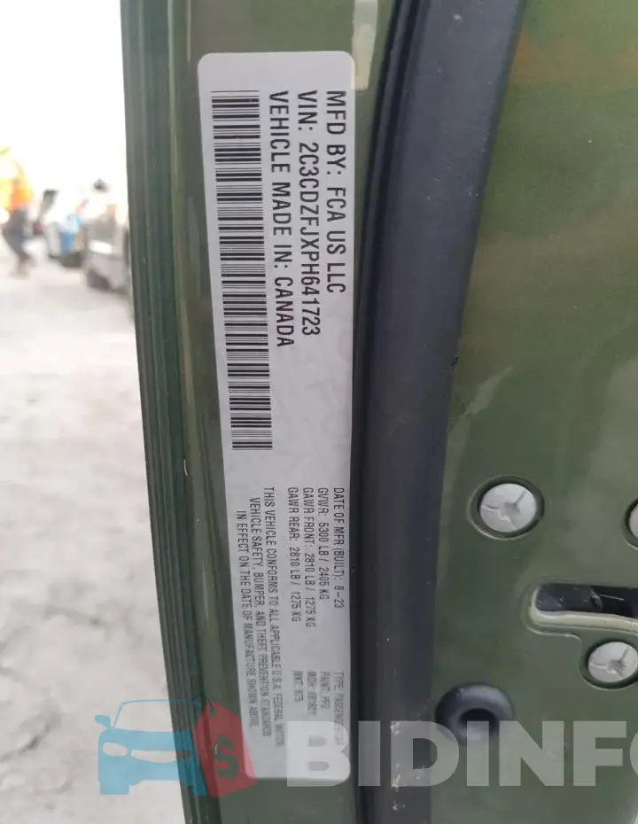 2C3CDZFJXPH641723 Photo# 13