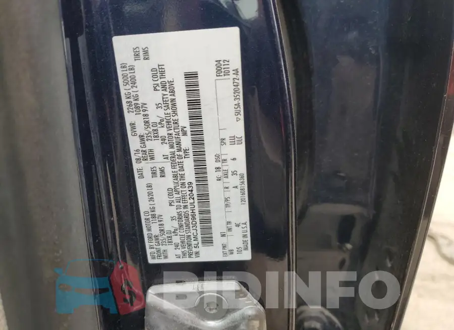 5LMCJ3D96HUL20439 Photo# 12