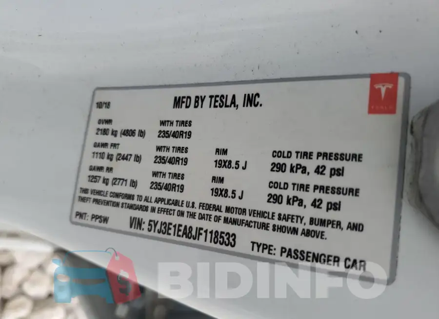 5YJ3E1EA8JF118533 Photo# 12