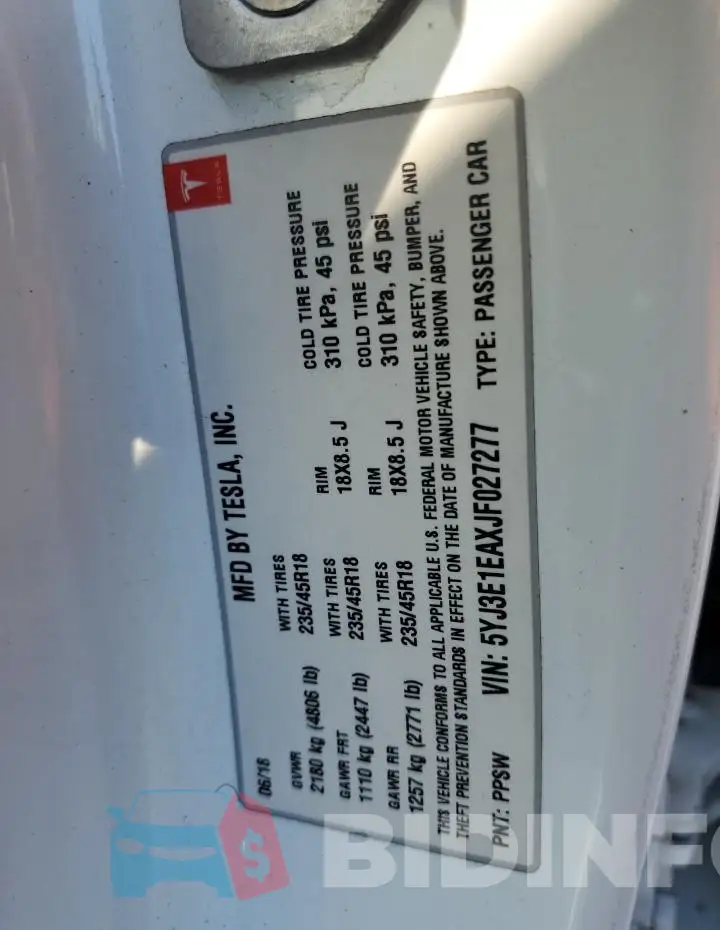 5YJ3E1EAXJF027277 Photo# 13