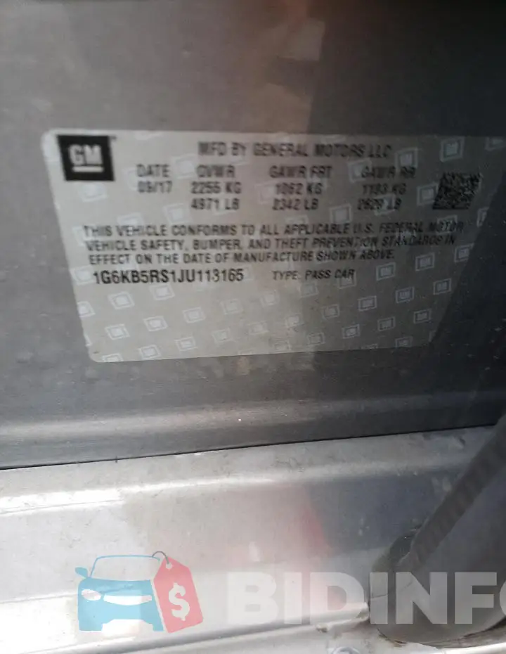 1G6KB5RS1JU113165 Photo# 12