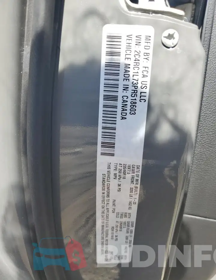 2C4RC1L73PR518603 Photo# 13