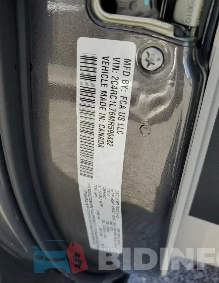 2C4RC1L76MR596482 Photo# 13